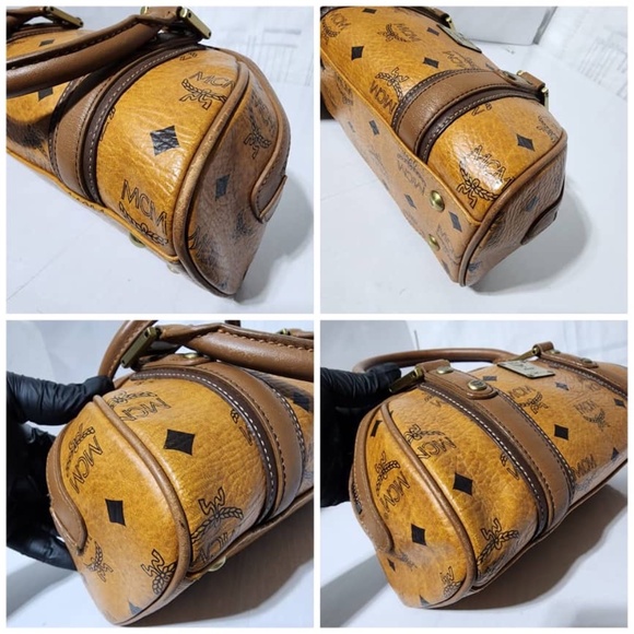 Authentic MCM Visetos Bowling Bag Brown - Picture 11 of 15